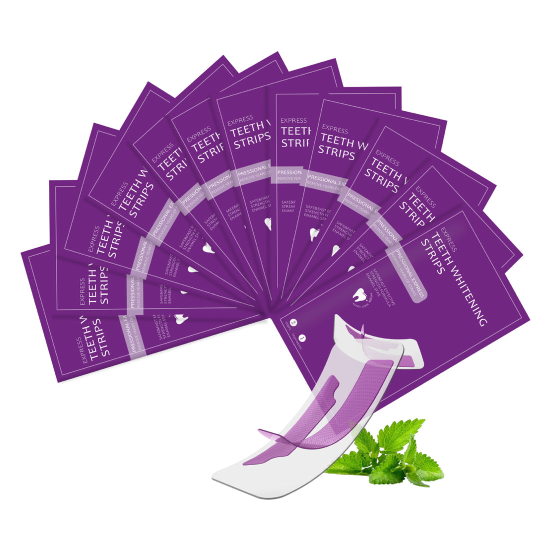 14 Pairs Purple PAP Teeth Whitening Strips Peroxide Gel Kit