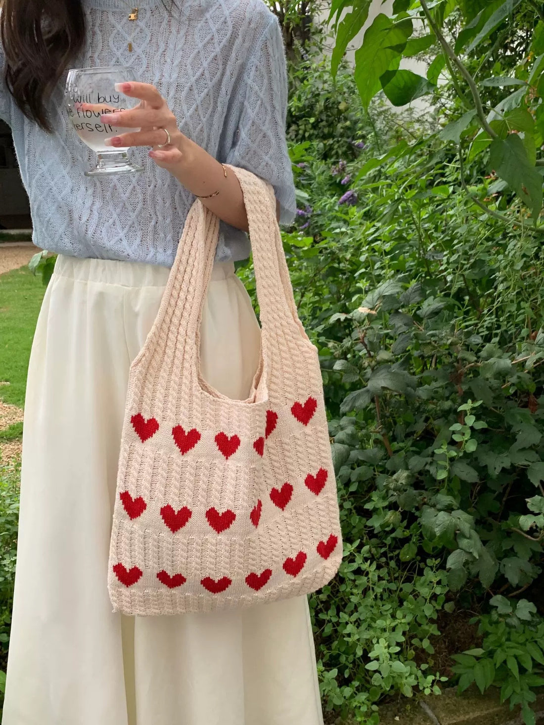 Women's Knitted Shoulder Tote Bag