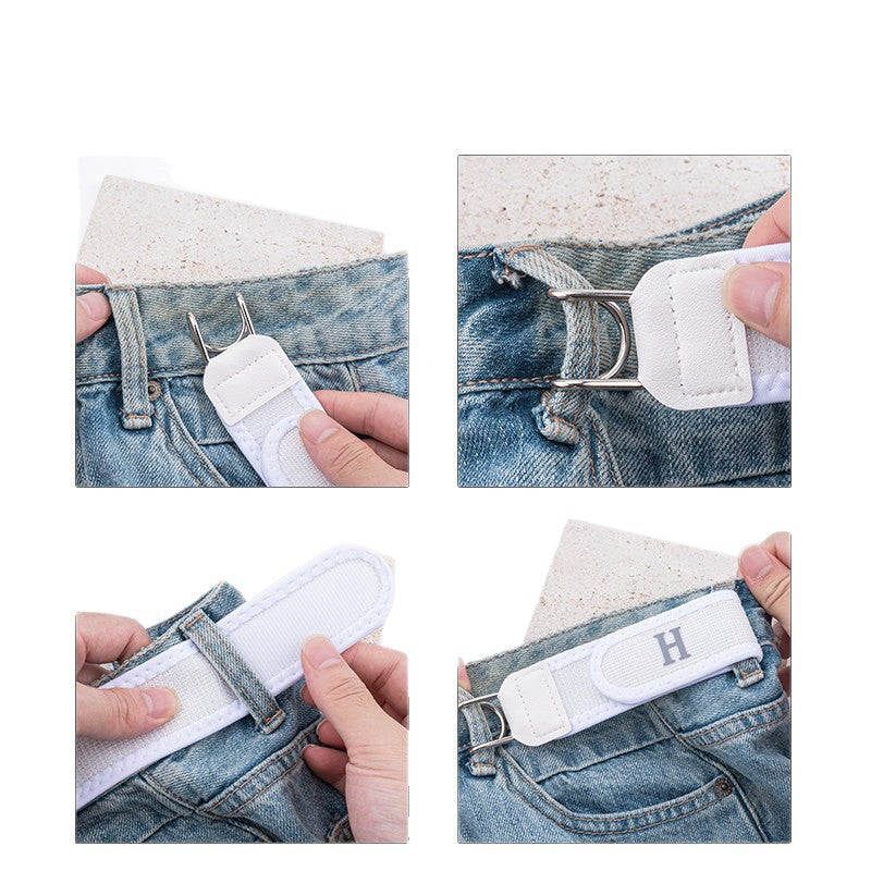 Men's Hook-and-Loop Waist Tightening Belt Without Buckle for Adjustable Comfort