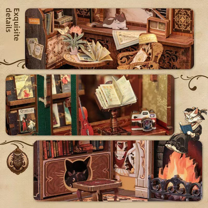 DIY Wooden Miniature Bookstore Book Stand Kit, additional photo 2