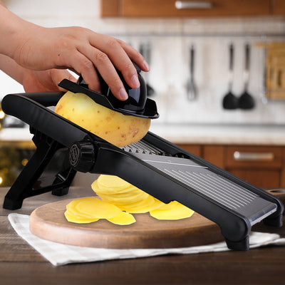 Mandoline slicer with 5 blade stainless steel cutter