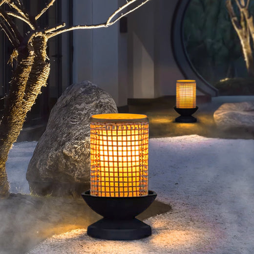 Zen Style Solar Powered Outdoor Garden Lamp