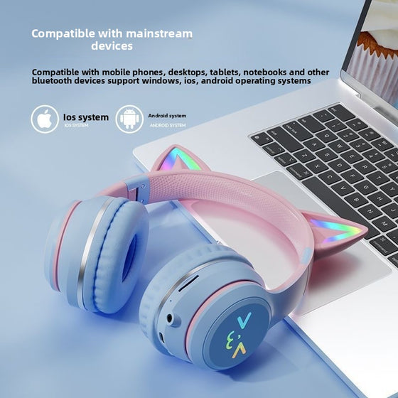Bluetooth Gaming Headset with Cat Ear Lights Gaming Headsets product image 3