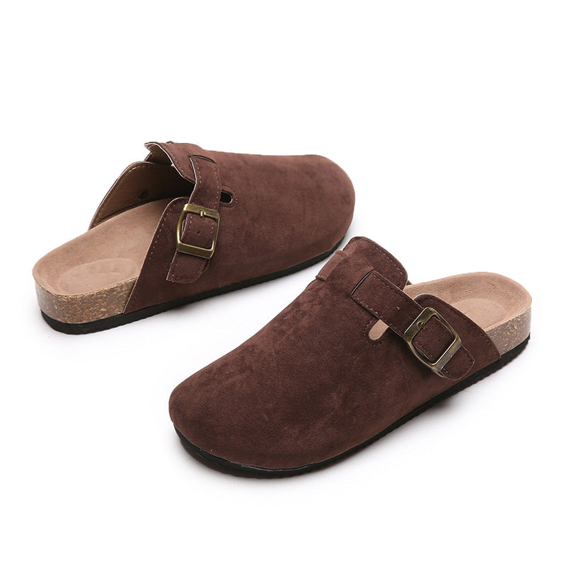 Unisex Cork Footbed Closed-Toe Slippers