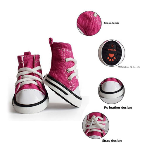 Denim Pet Dog Shoes Anti Slip Comfortable