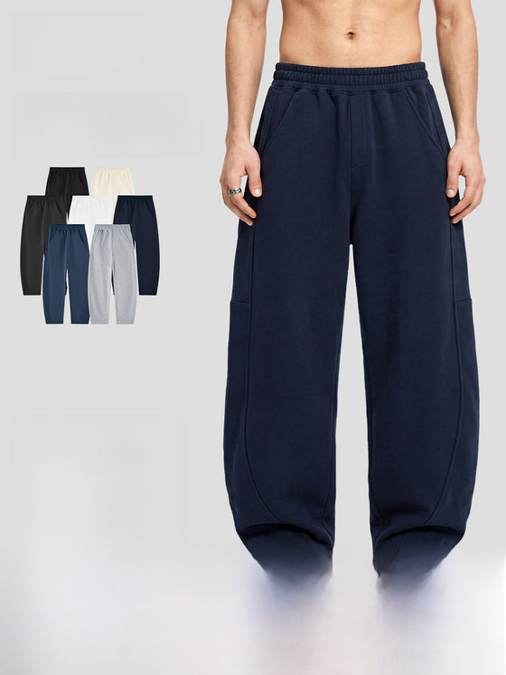 Heavyweight Terry Fabric Sweatpants Loose Fit Casual Pants