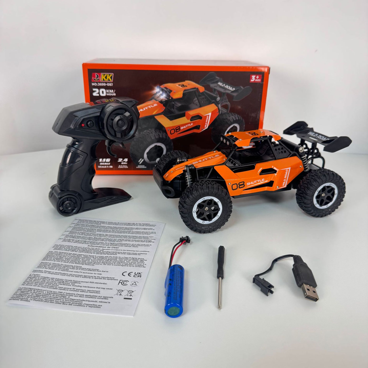 Alloy Off-Road Remote Control Car with LED Lights