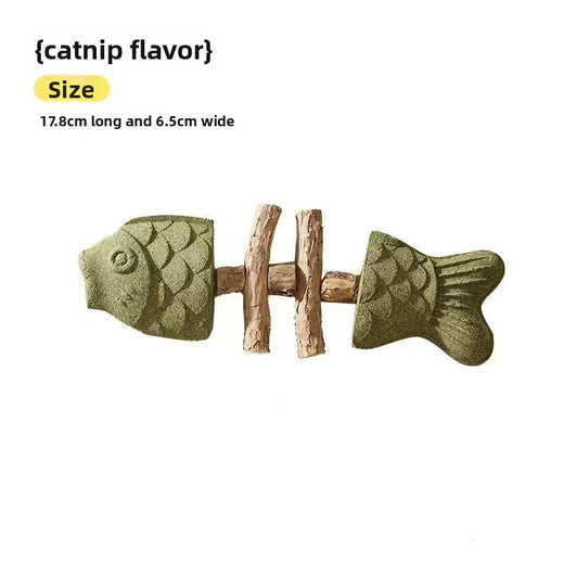 Catnip Fish Bone Chew Toy for Dental Play
