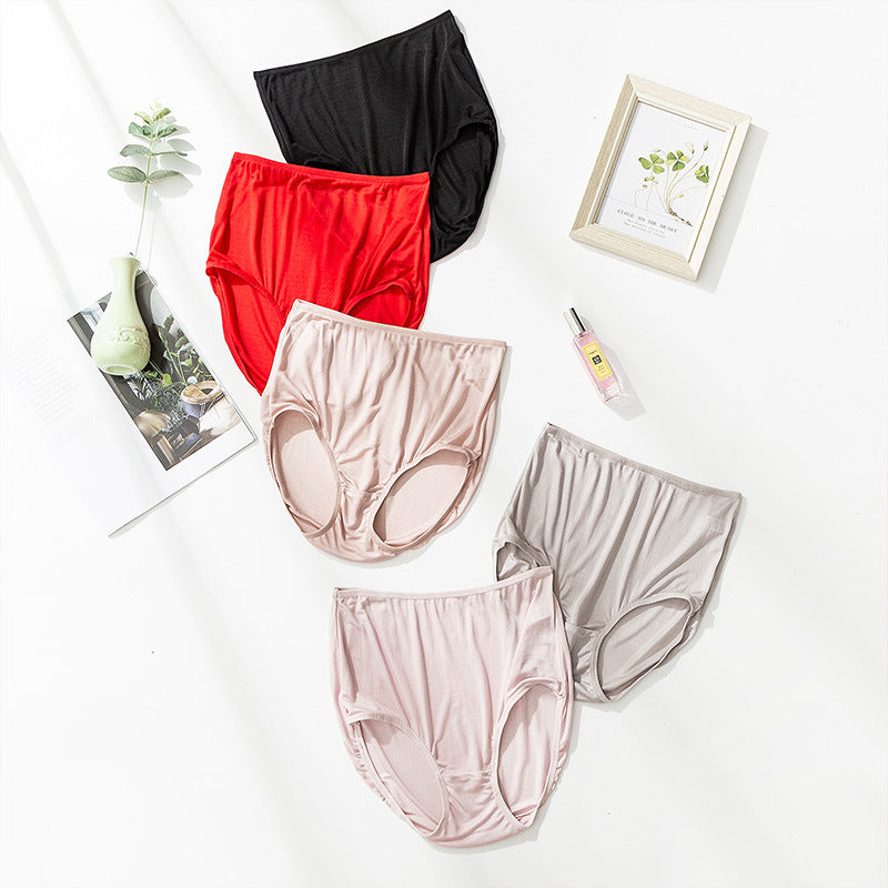 Women's Seamless Mulberry Silk High-Waist Breathable Briefs