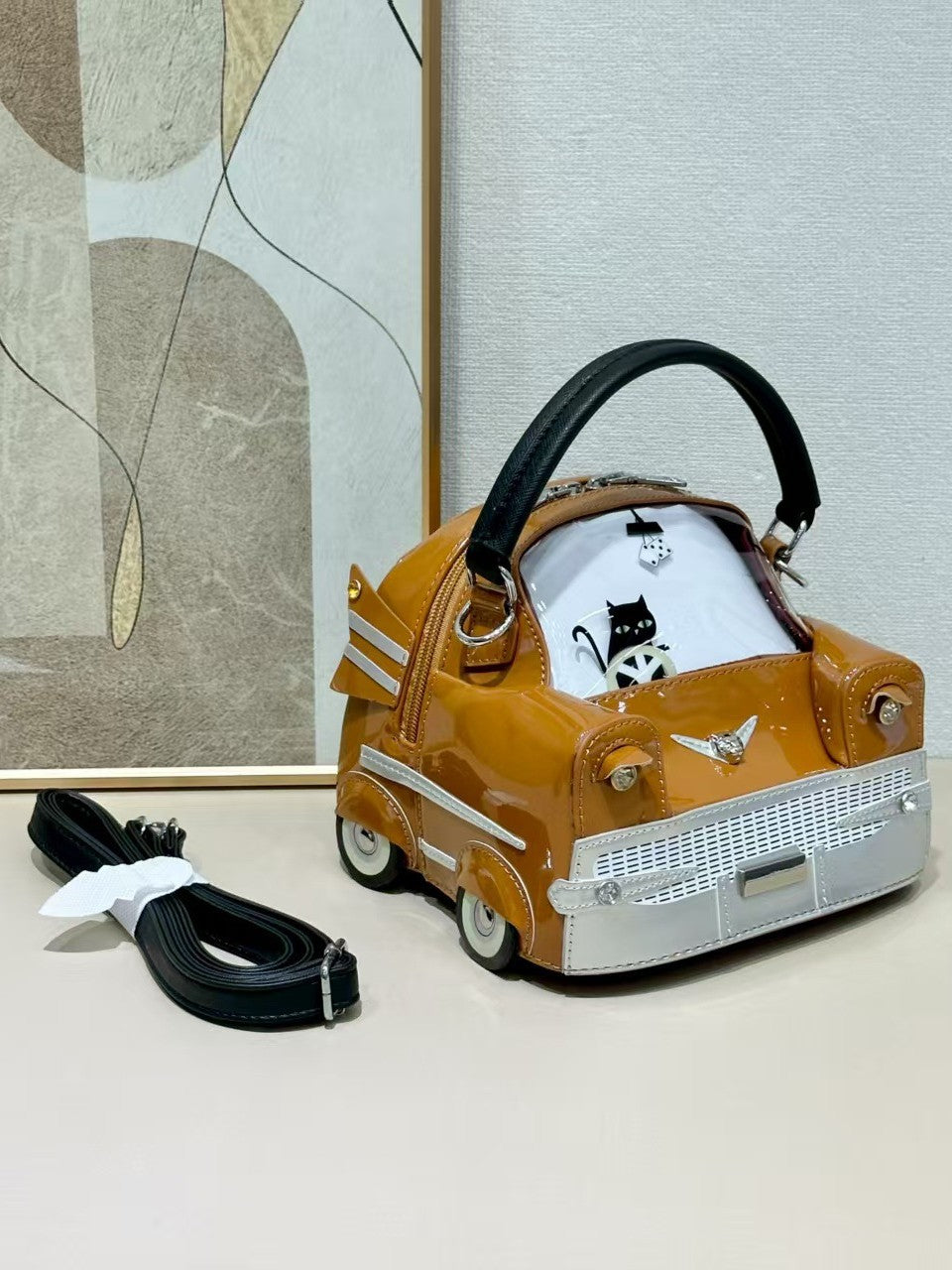 Creative 3D Car Shape PU Handbag Crossbody Bag for Women