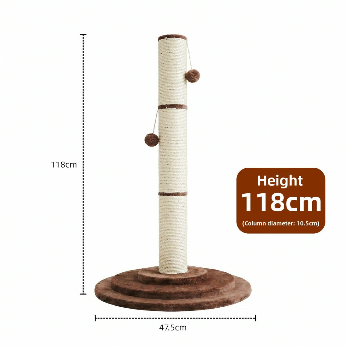 Heightened and thickened cat scratching post