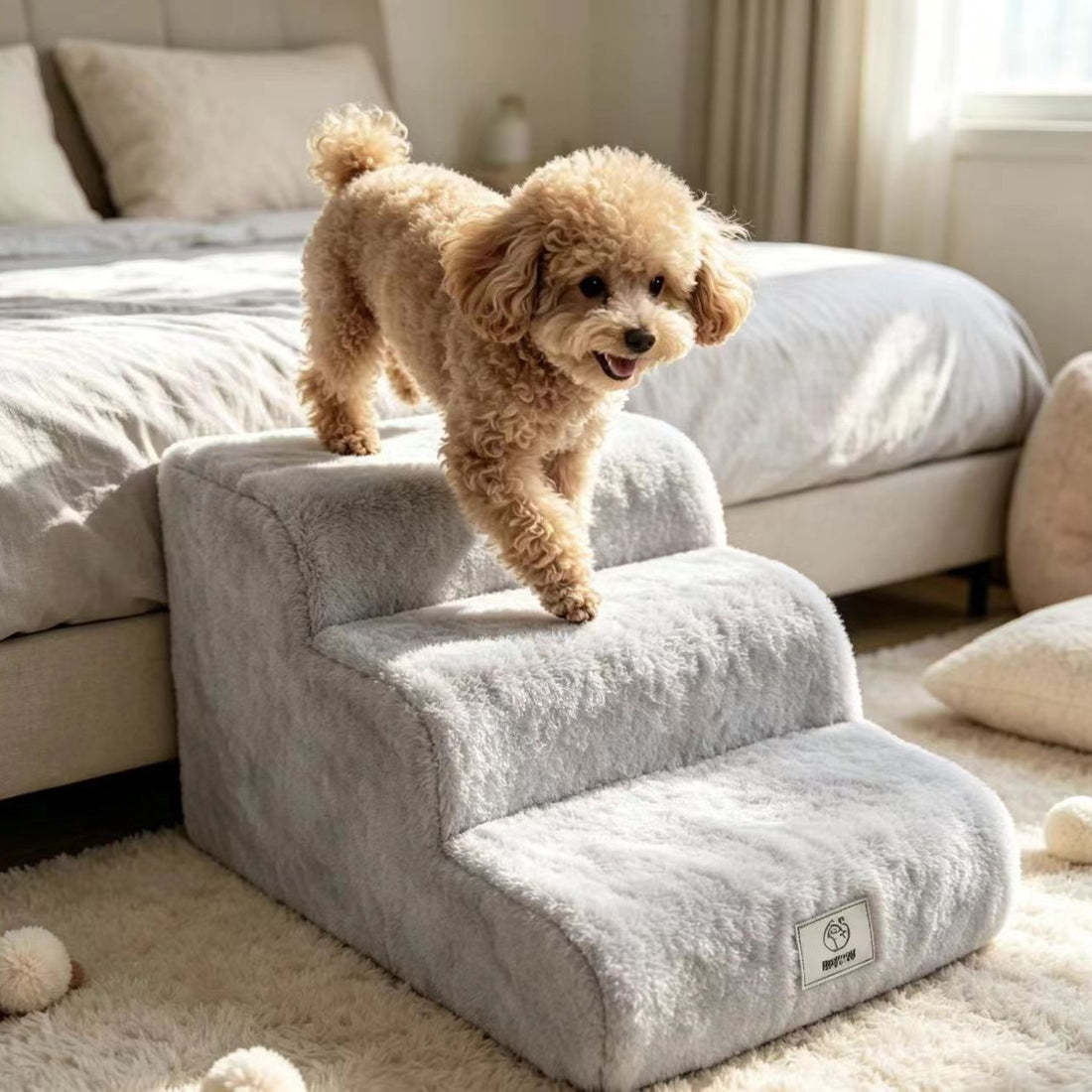 Detachable Washable Pet Stairs with Non-Slip Ramp