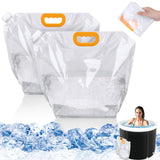 Folded portable ice bath bag for storage