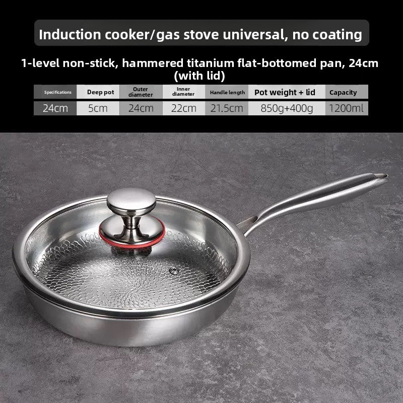 Titanium Induction Frying Pan with Optional Glass Lid