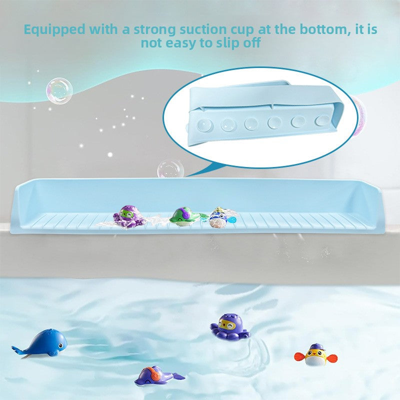 Children's Bathtub Silicone Water Barrier Bathroom Storage Rack