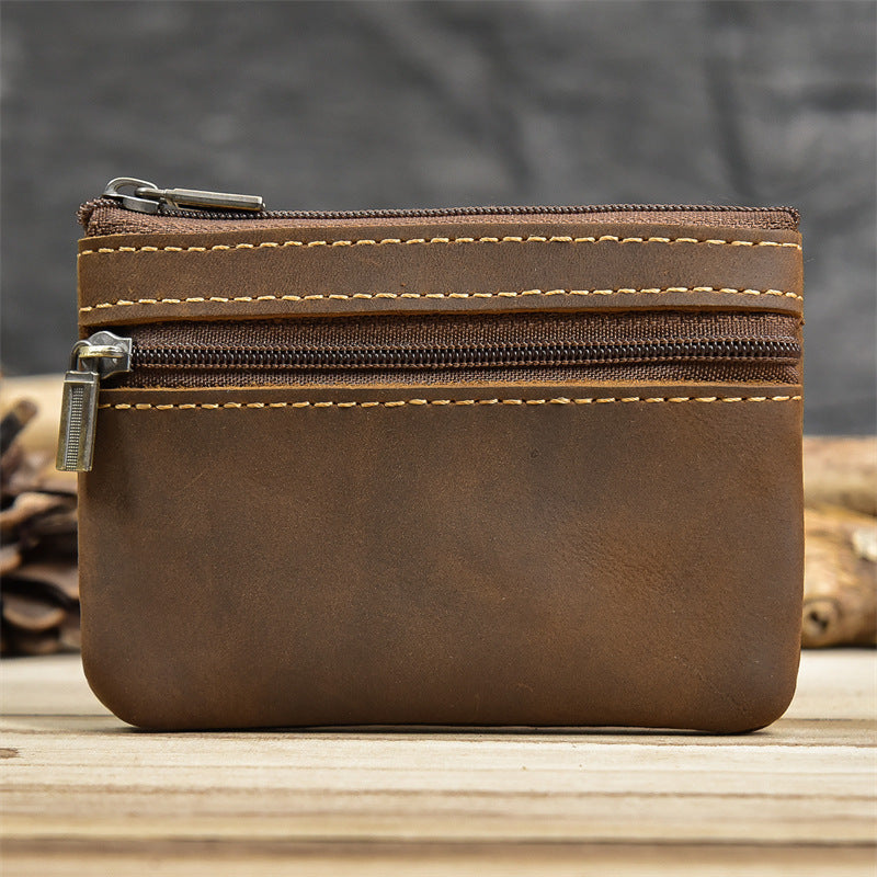 Vintage Genuine Leather Wallet with Keychain