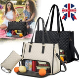 Insulated laptop tote bag for women in faux leather