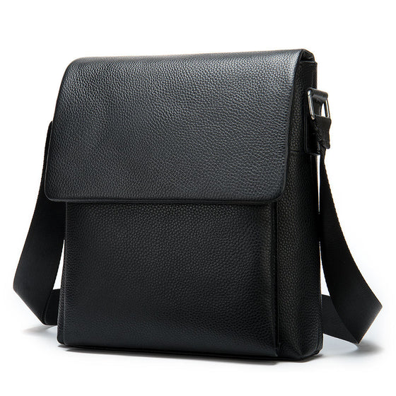 Cowhide Men's Shoulder Bag, Casual Cowhide Flap-Style Shoulder Bag For... product image 6