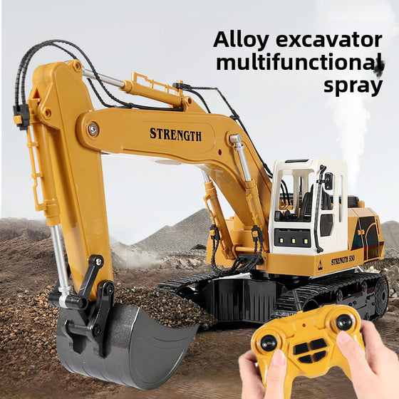 Childrens Alloy Excavator Toy with Light Music Spray Projection product image 1