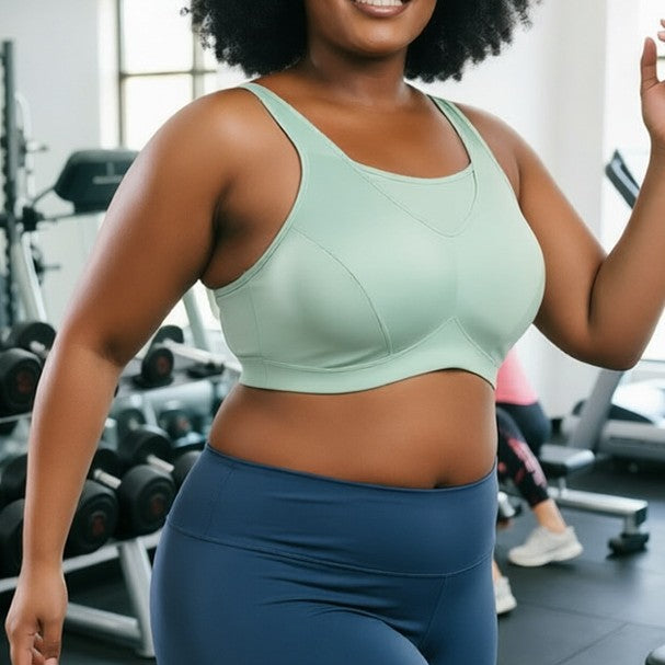 Women's full cup high support sports bra with back closure, photo 2