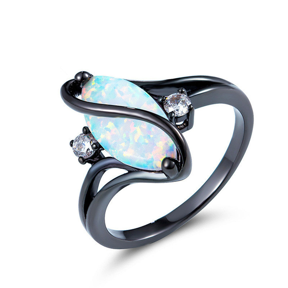 Opal Ring, Marquise Ring, S-Shaped Diamond Ring - Image 10
