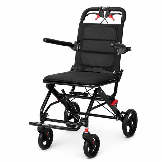 Travelling wheelchair is lightweight.