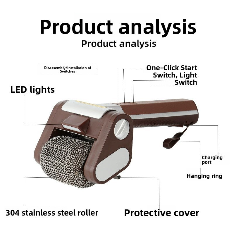 Brushless motorized barbecue brush