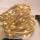 Solar Powered LED Hemp Rope Fairy Lights