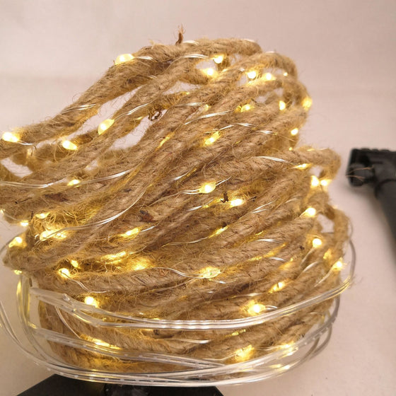 Solar Powered LED Hemp Rope Fairy Lights Decor product image 3