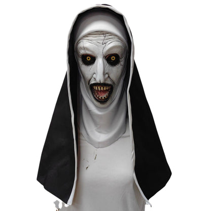 Horror Nun Latex Mask with Glow Effect