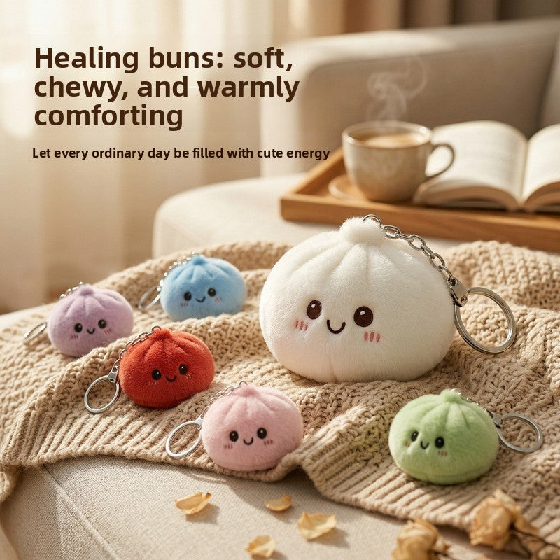 Cute Xiaolongbao Plush Stress Relief Squishy Keychain