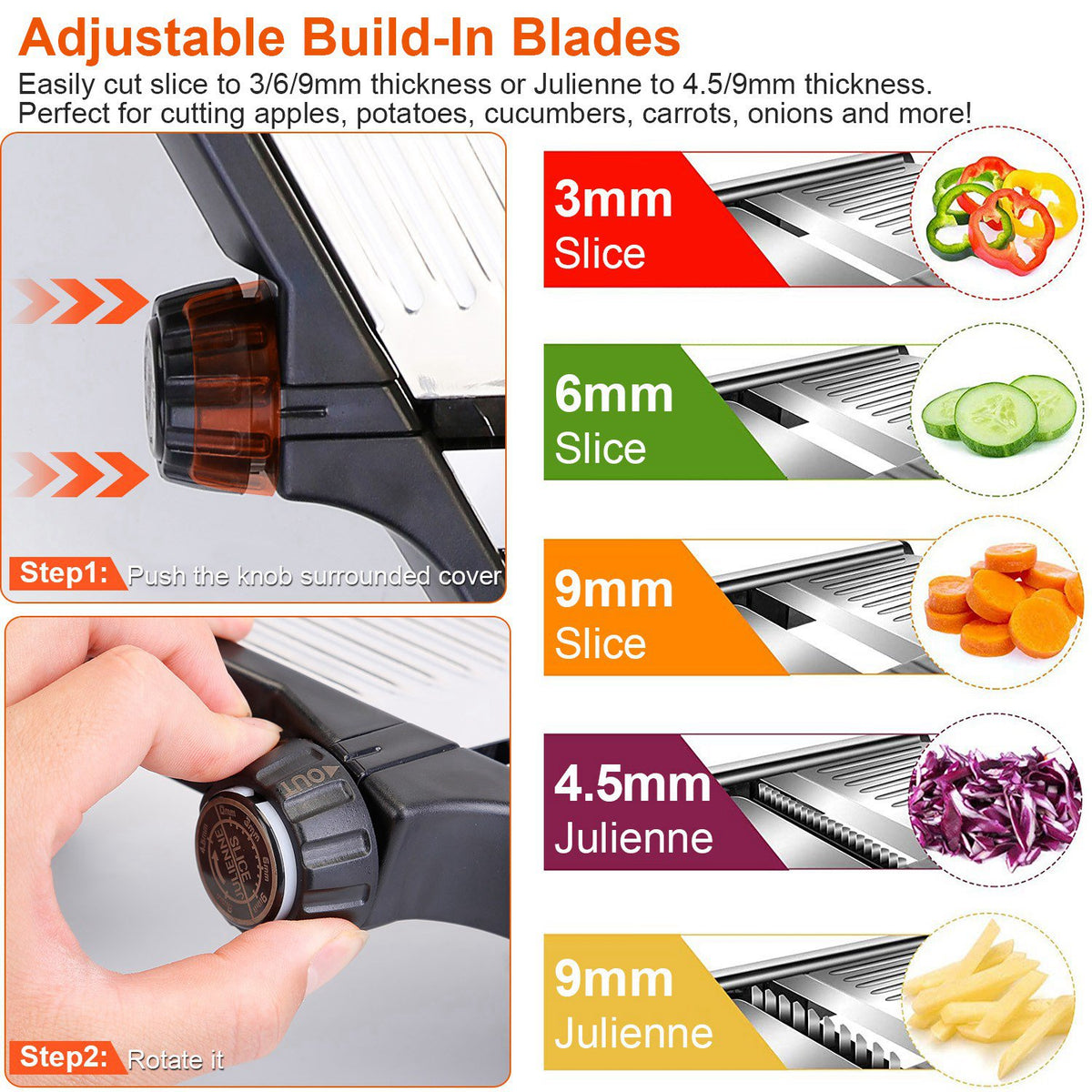 Mandoline slicer slicing cucumber