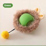 Self-rolling plush ball cat toy
