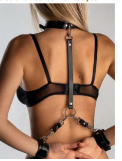 Adjustable Leather Bondage Waist Belt