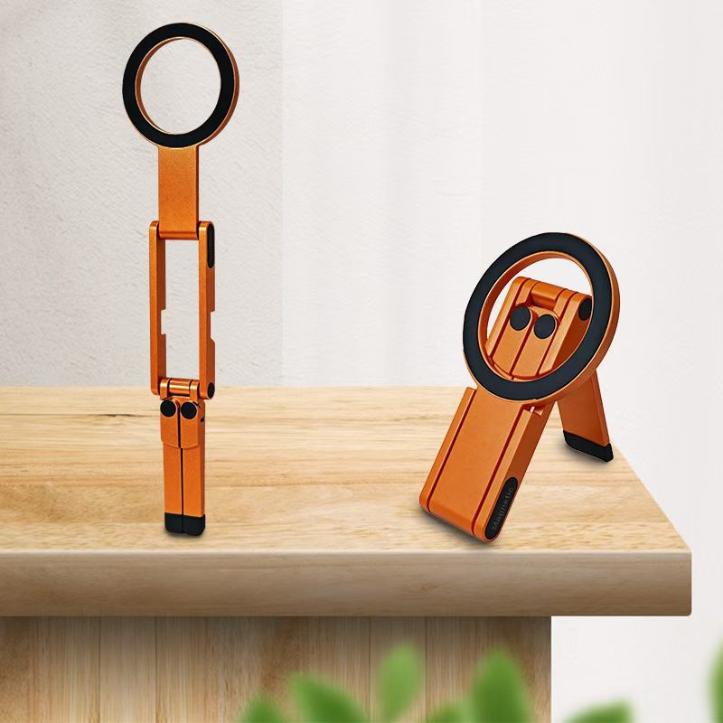 Magnetic Aluminum Alloy Foldable Phone Holder with Carabiner