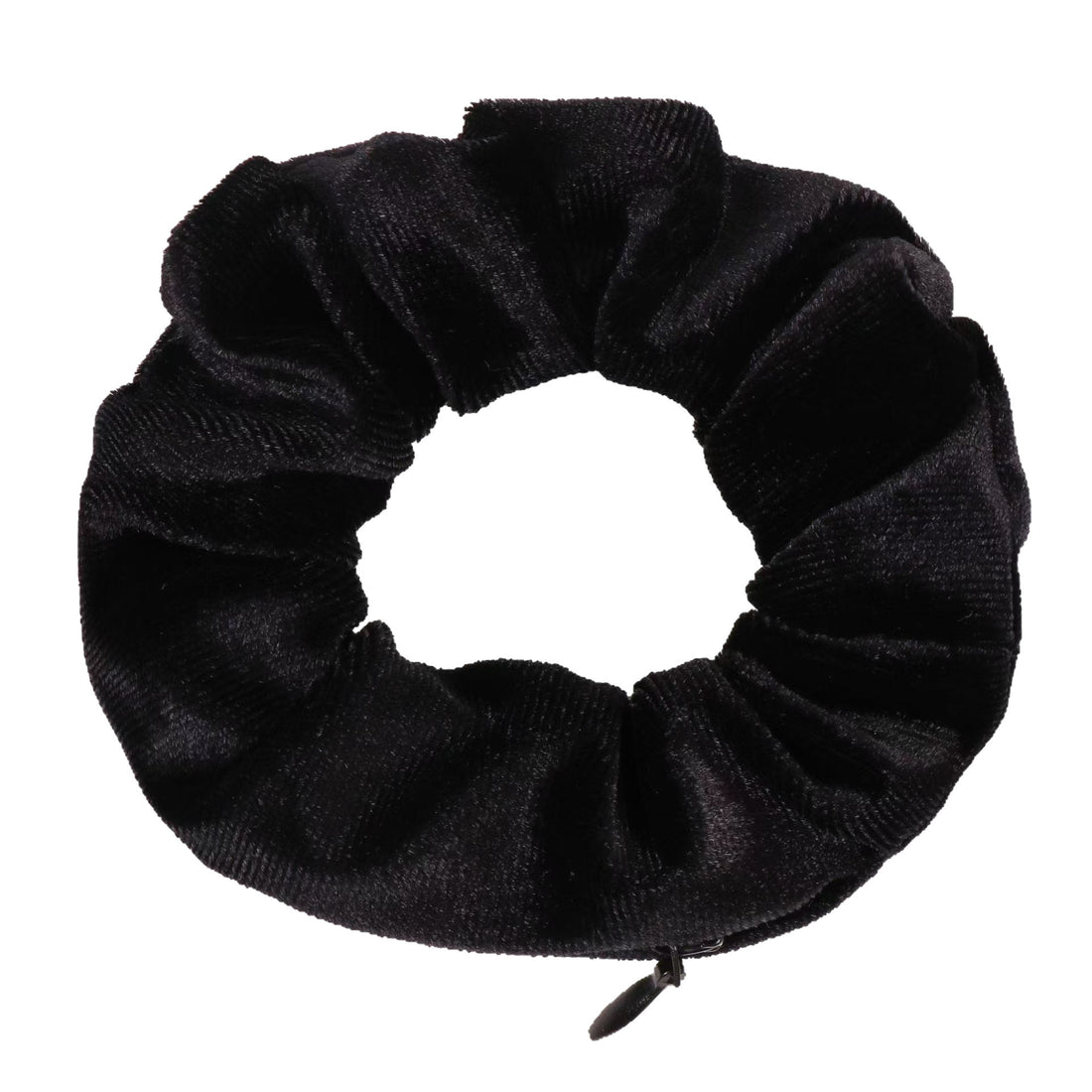 Korean Style Velvet Zipper Scrunchie Adjustable Ponytail Holder Hair Accessory