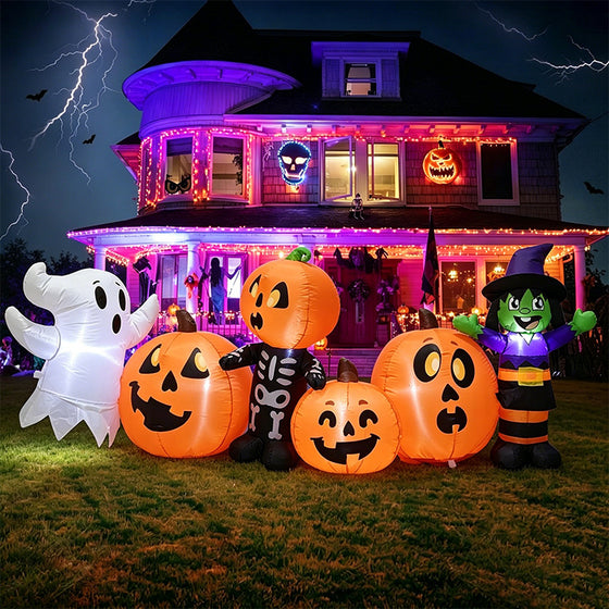 Halloween Inflatable Ghost Pumpkin Skeleton Witch Yard Decoration