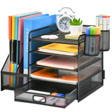 5-Tier Steel Desktop Stationery Storage Organizer Rack