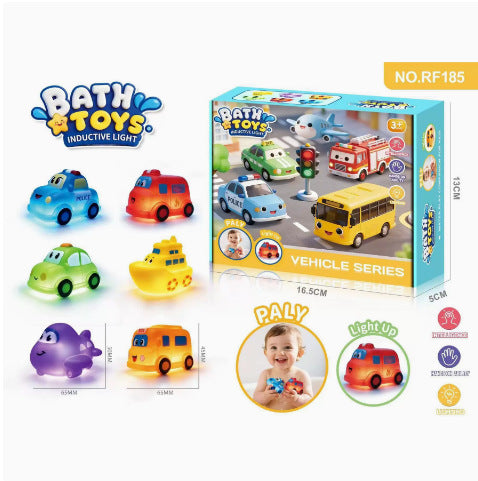 Cute Cartoon Squeeze Vinyl Toy Car Set