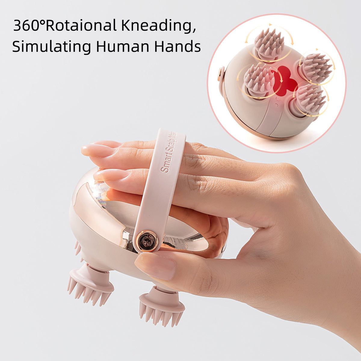 Rechargeable Head Massager with Red Light Therapy