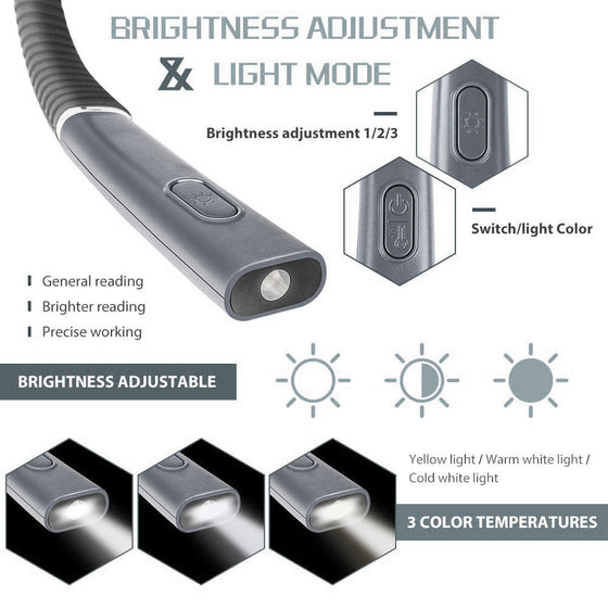 Adjustable Neck Reading Light with Rechargeable Battery Table & Desk Lamps product image 2