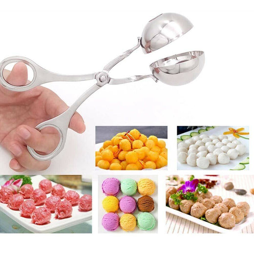 Meatball maker scoop open showing non-stick interior