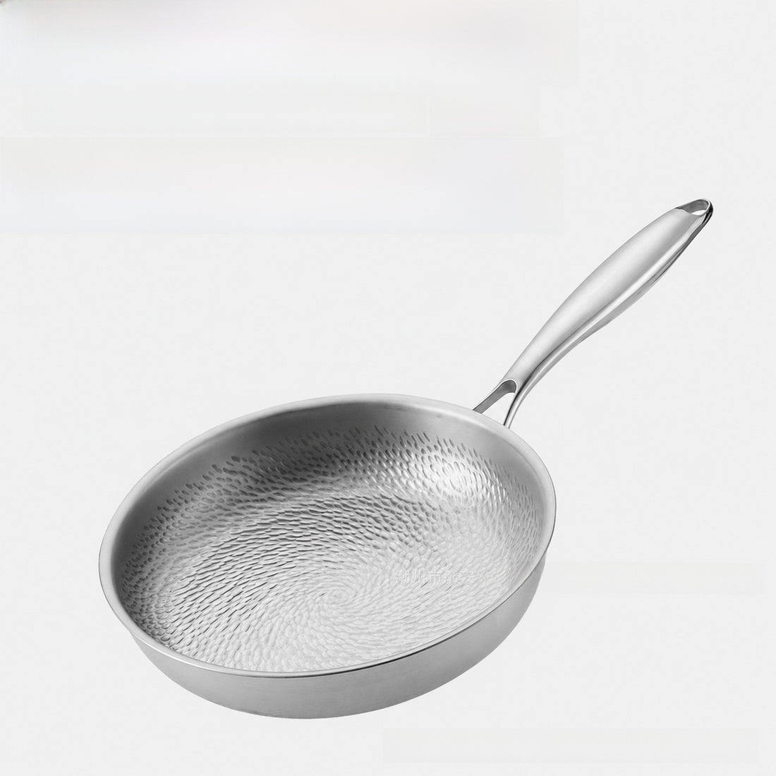 Titanium element fish-scale pattern stainless steel non-stick frying pan without coating