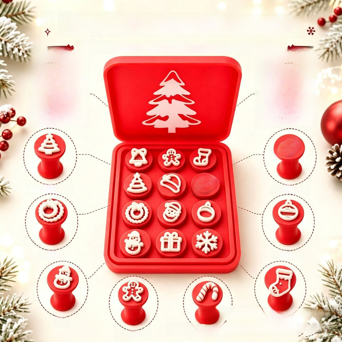 Christmas-themed soft rubber stamp