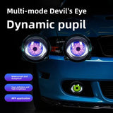 Devil Eye LED Headlights Multi Mode Universal Car Motorcycle Lights