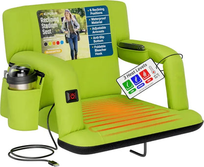 Alpcour Heated Reclining Stadium Seat with Back Support