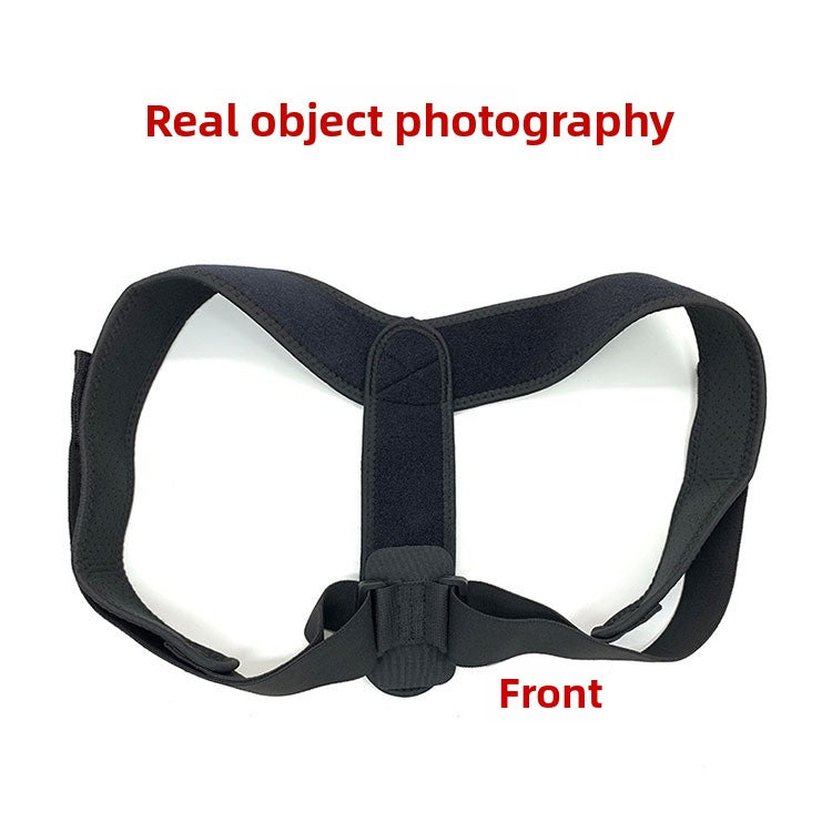 Black adjustable back support belt worn under clothing, photo 6