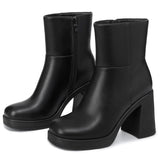 Thick Platform Heeled Boots
