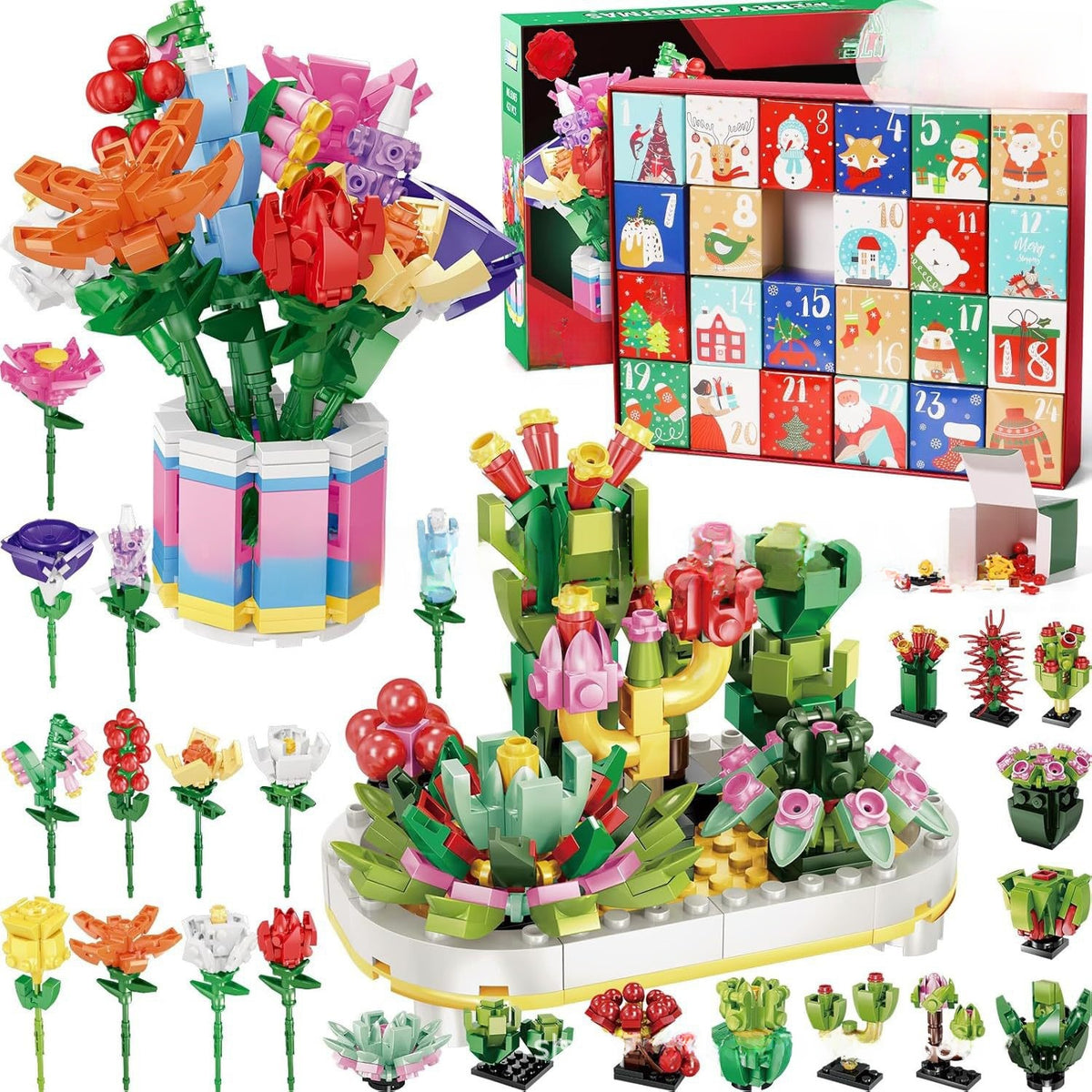 Flower Bouquet Building Blocks Christmas Blind Box