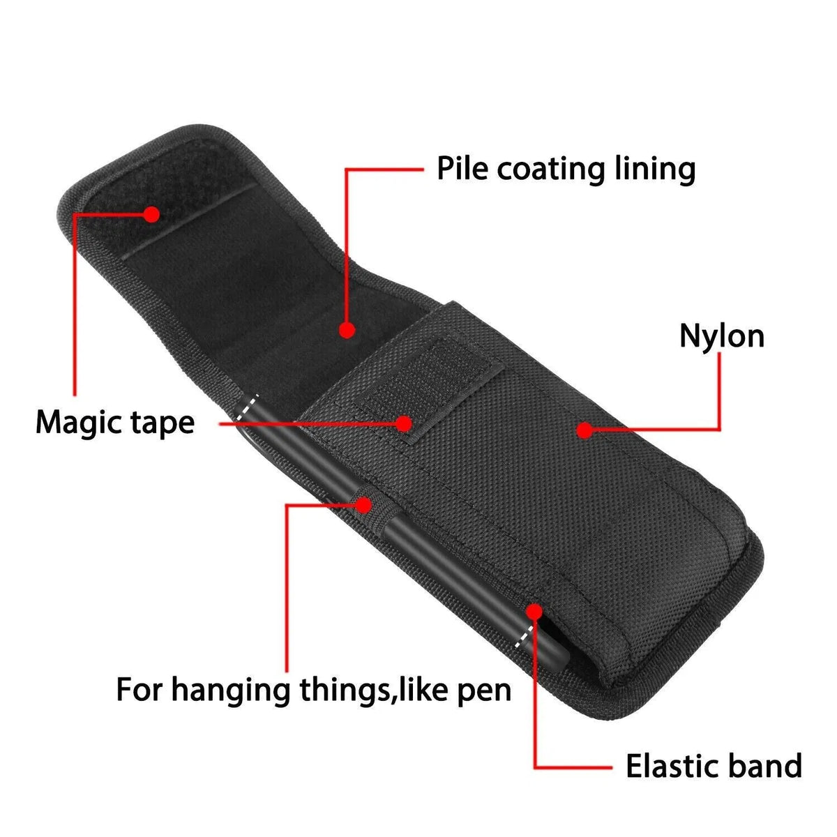 Phone holster interior lining close-up